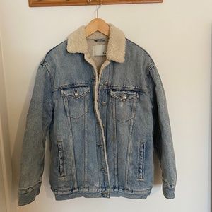 Aritzia Wilfred Free Denim and Sherpa Jacket